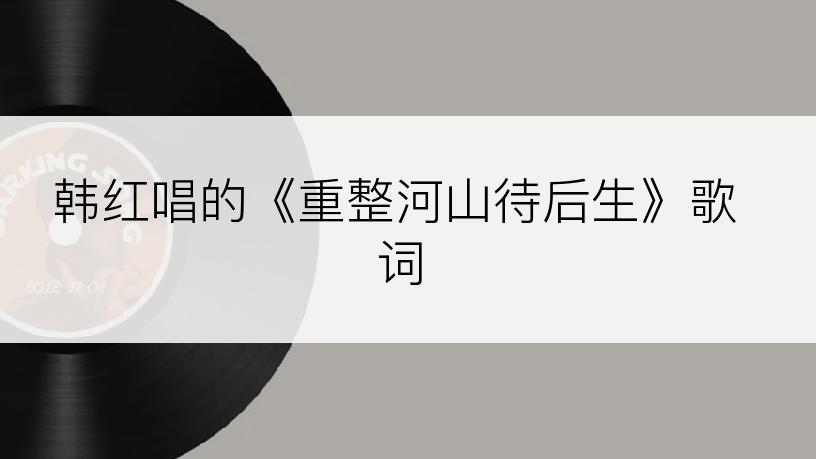 韩红唱的《重整河山待后生》歌词