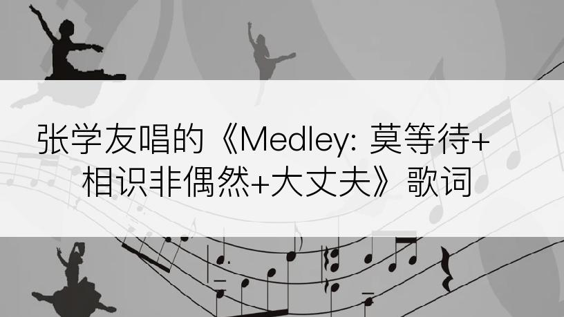 张学友唱的《Medley: 莫等待+相识非偶然+大丈夫》歌词