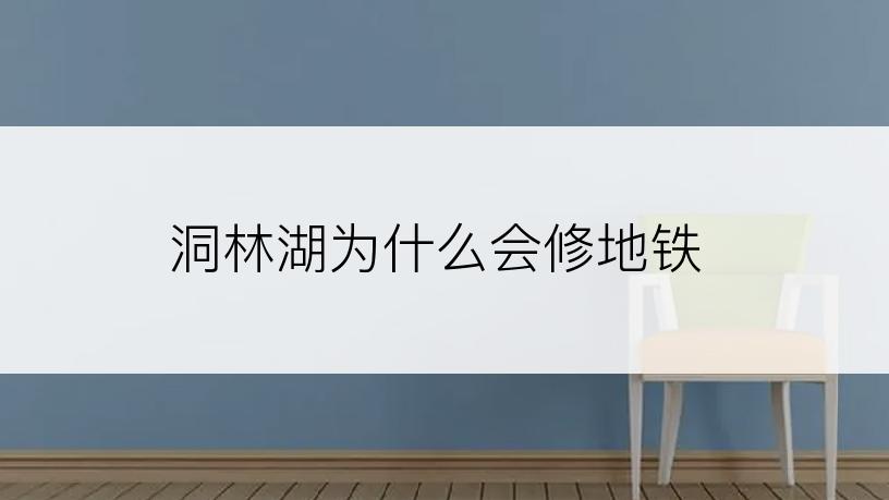 洞林湖为什么会修地铁