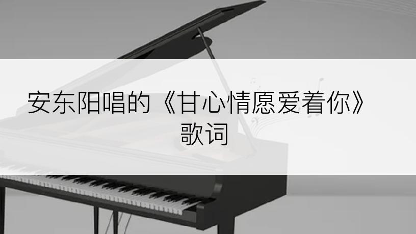 安东阳唱的《甘心情愿爱着你》歌词