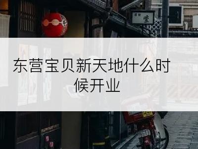 东营宝贝新天地什么时候开业