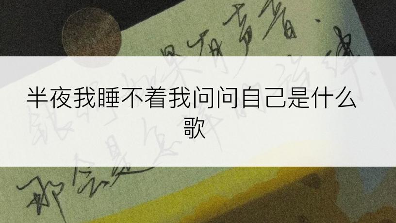 半夜我睡不着我问问自己是什么歌