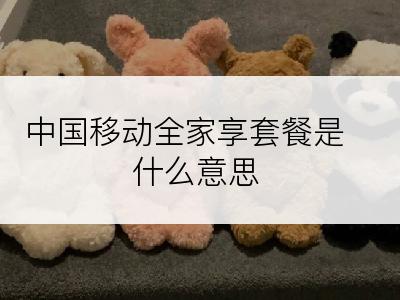 中国移动全家享套餐是什么意思