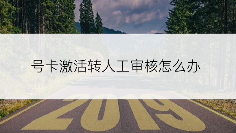 号卡激活转人工审核怎么办