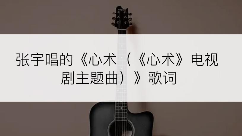 张宇唱的《心术（《心术》电视剧主题曲）》歌词