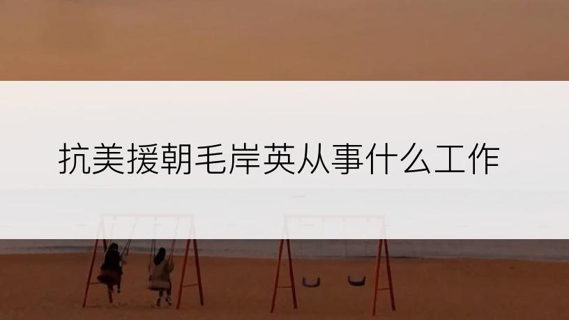 抗美援朝毛岸英从事什么工作