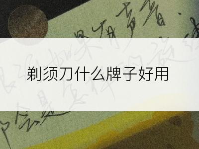 剃须刀什么牌子好用