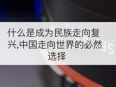 什么是成为民族走向复兴,中国走向世界的必然选择