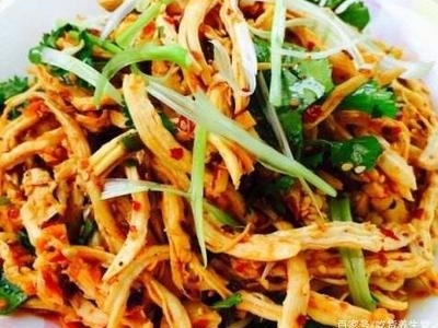 四川凉拌麻辣鸡丝的制作方法