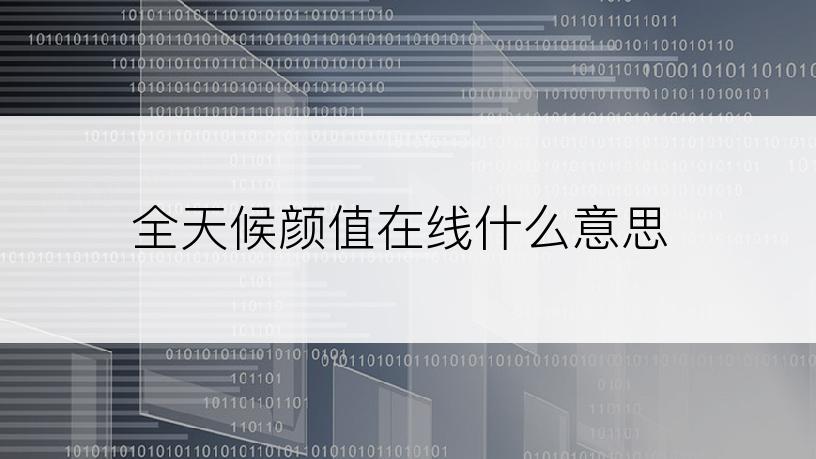 全天候颜值在线什么意思
