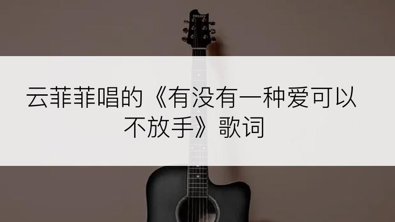 云菲菲唱的《有没有一种爱可以不放手》歌词