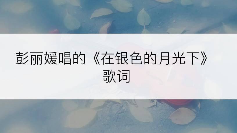 彭丽媛唱的《在银色的月光下》歌词
