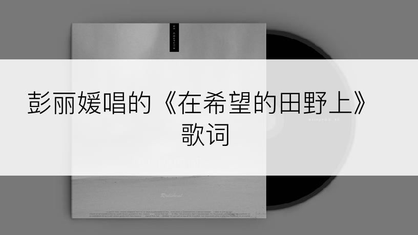 彭丽媛唱的《在希望的田野上》歌词