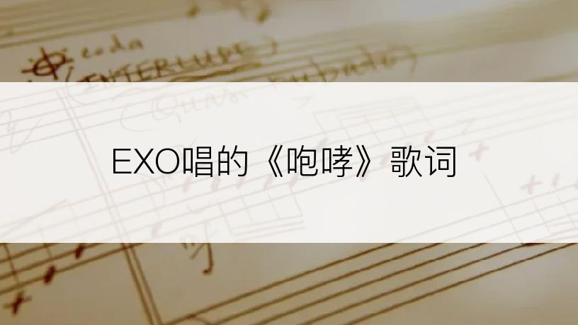 EXO唱的《咆哮》歌词