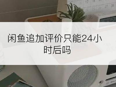 闲鱼追加评价只能24小时后吗