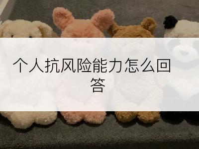 个人抗风险能力怎么回答