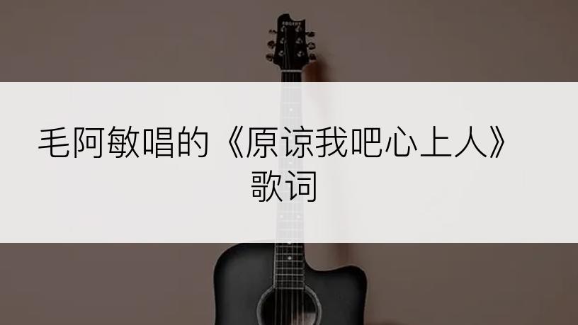 毛阿敏唱的《原谅我吧心上人》歌词