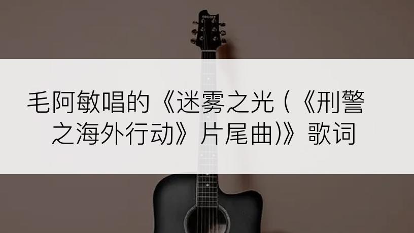 毛阿敏唱的《迷雾之光 (《刑警之海外行动》片尾曲)》歌词