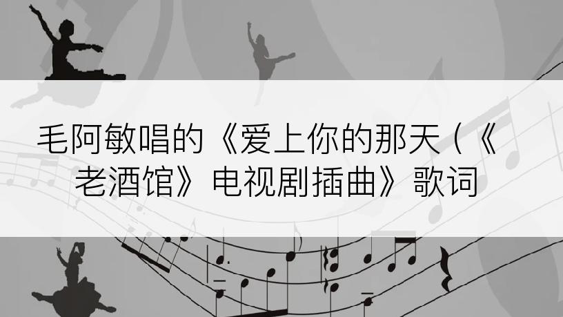 毛阿敏唱的《爱上你的那天 (《老酒馆》电视剧插曲》歌词