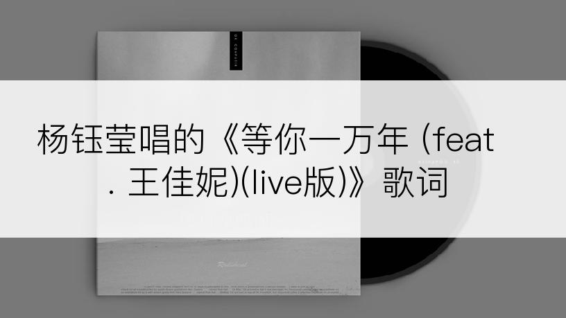 杨钰莹唱的《等你一万年 (feat. 王佳妮)(live版)》歌词