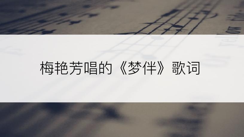梅艳芳唱的《梦伴》歌词