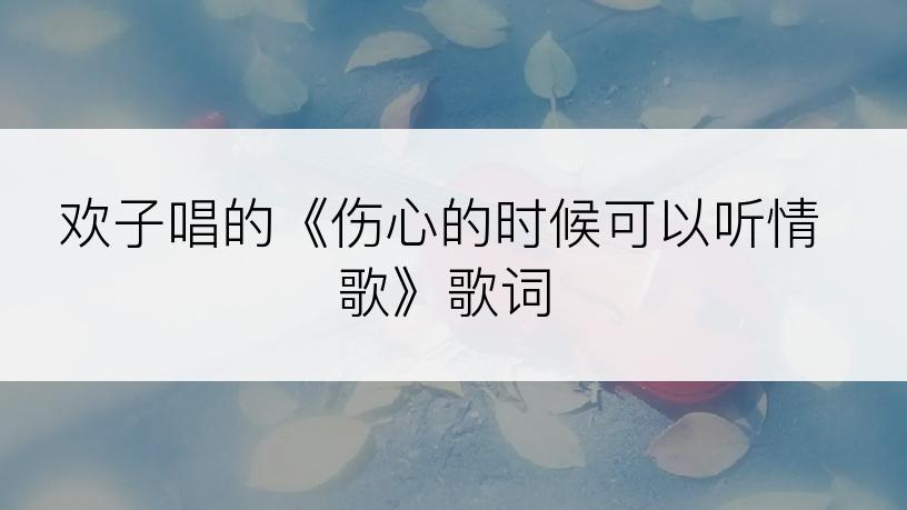 欢子唱的《伤心的时候可以听情歌》歌词