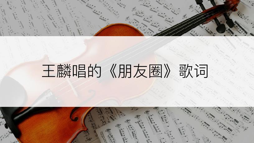 王麟唱的《朋友圈》歌词