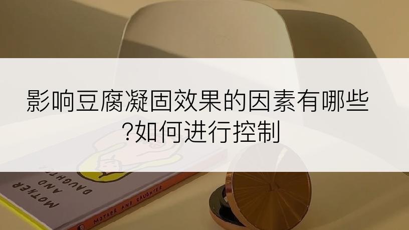 影响豆腐凝固效果的因素有哪些?如何进行控制