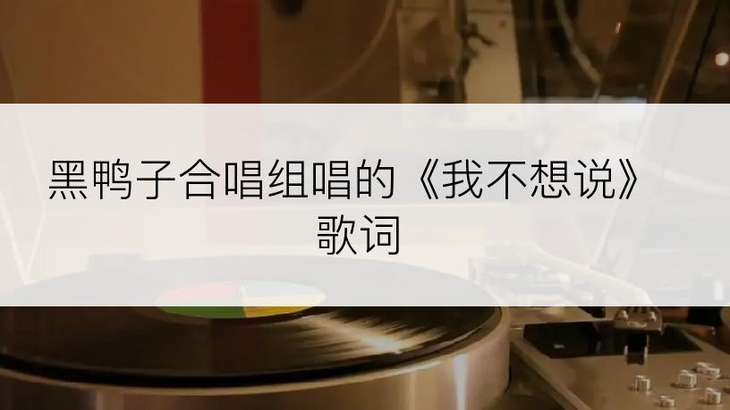 黑鸭子合唱组唱的《我不想说》歌词