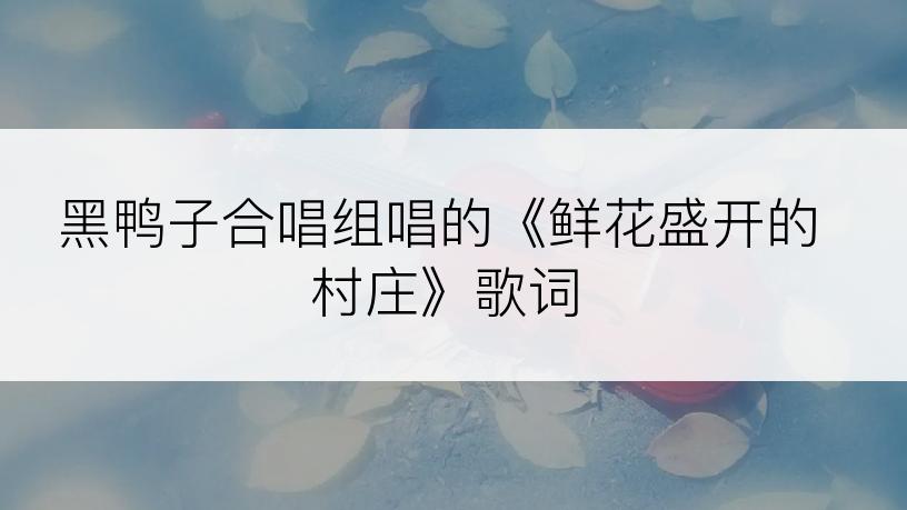 黑鸭子合唱组唱的《鲜花盛开的村庄》歌词