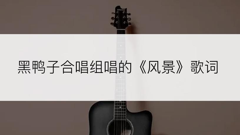 黑鸭子合唱组唱的《风景》歌词