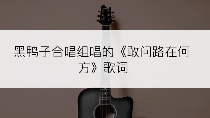 黑鸭子合唱组唱的《敢问路在何方》歌词