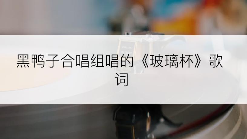 黑鸭子合唱组唱的《玻璃杯》歌词