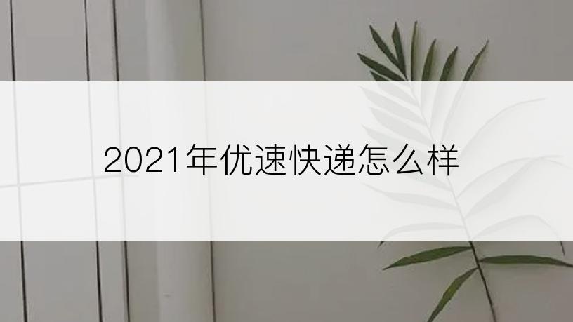 2021年优速快递怎么样
