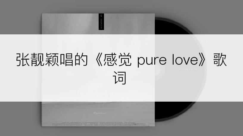 张靓颖唱的《感觉 pure love》歌词