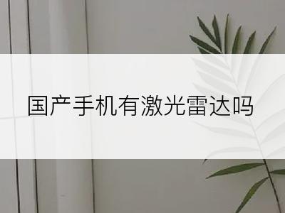 国产手机有激光雷达吗