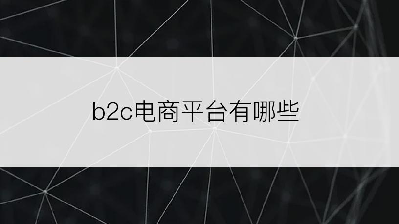 b2c电商平台有哪些