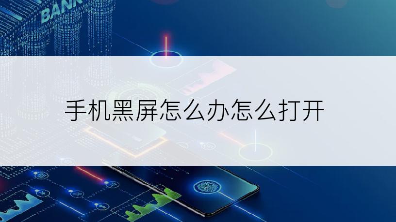 手机黑屏怎么办怎么打开