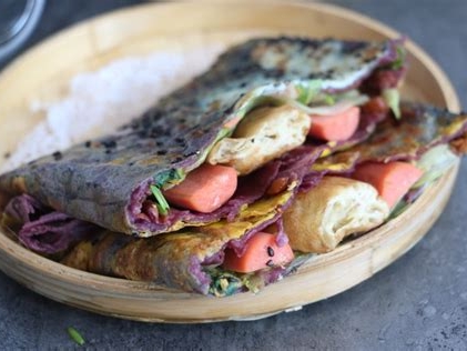 紫薯煎饼果子的制作方法