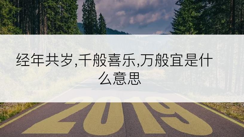 经年共岁,千般喜乐,万般宜是什么意思