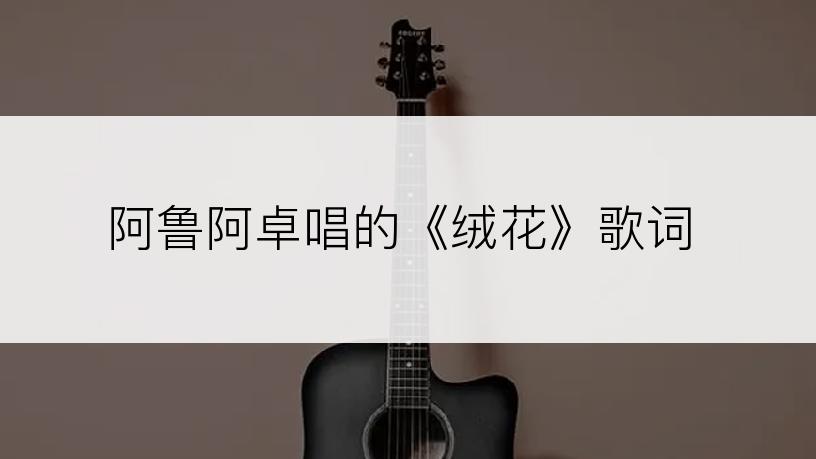 阿鲁阿卓唱的《绒花》歌词