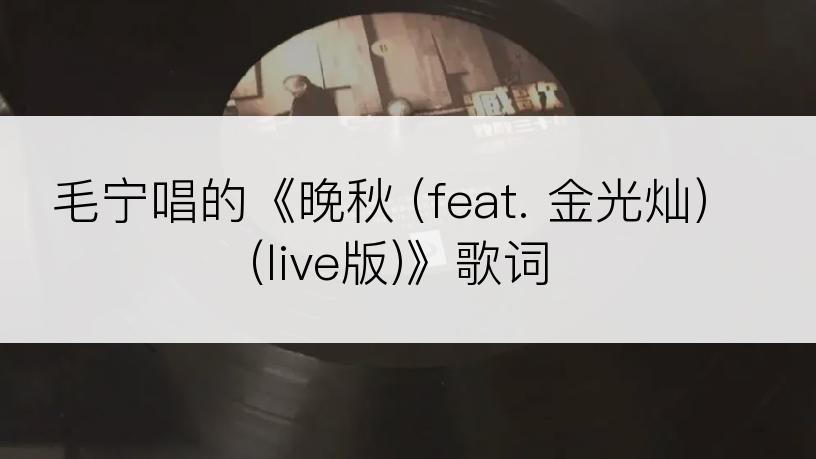 毛宁唱的《晚秋 (feat. 金光灿)(live版)》歌词