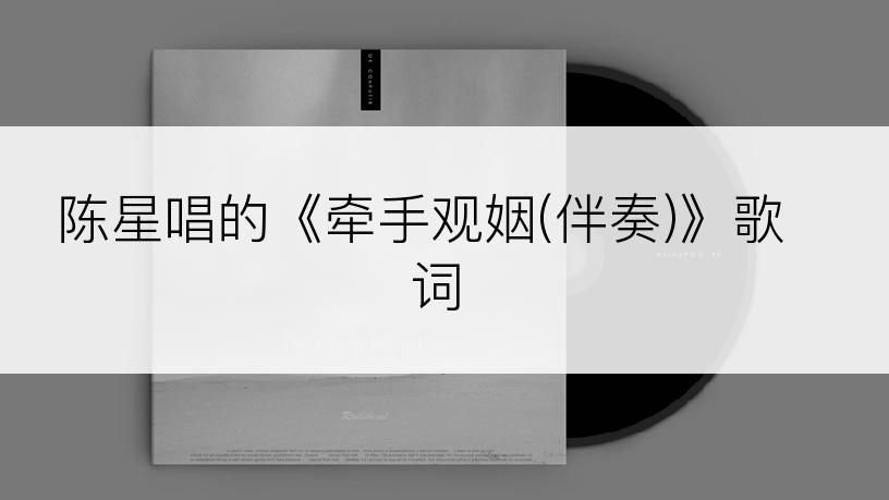 陈星唱的《牵手观姻(伴奏)》歌词