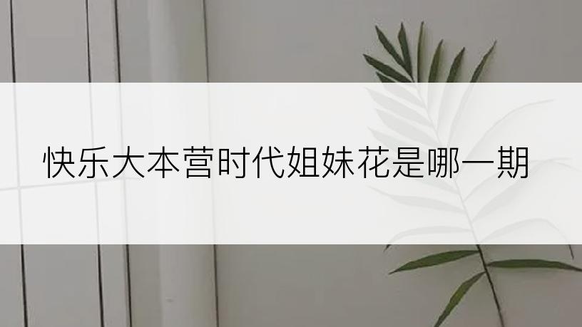 快乐大本营时代姐妹花是哪一期