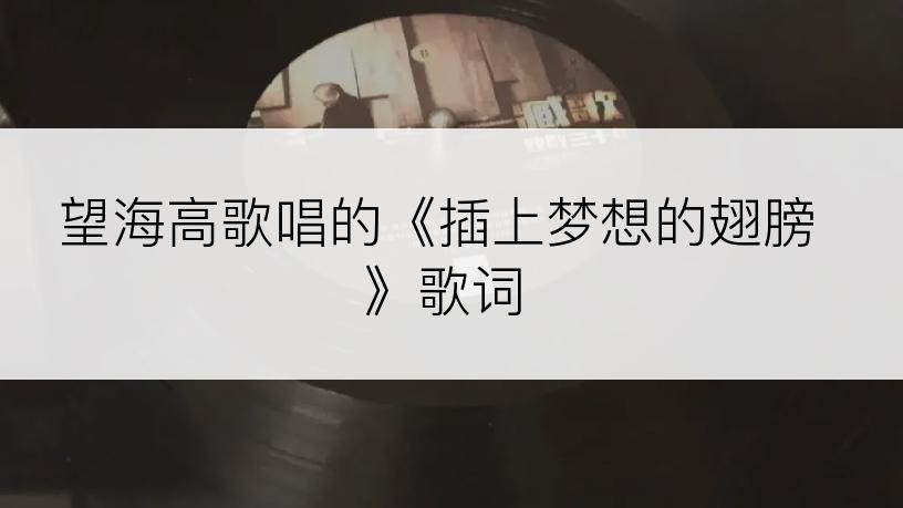 望海高歌唱的《插上梦想的翅膀》歌词