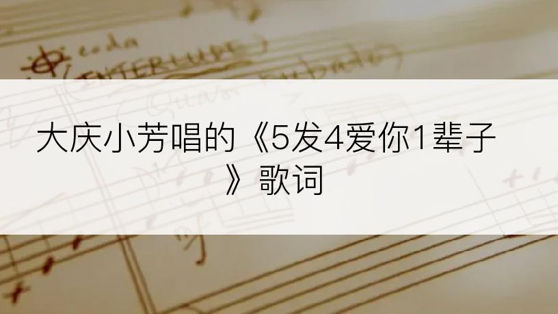 大庆小芳唱的《5发4爱你1辈子》歌词