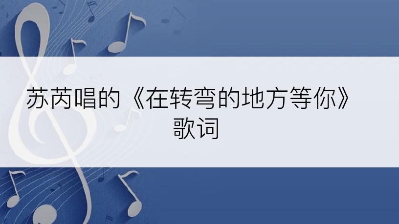 苏芮唱的《在转弯的地方等你》歌词