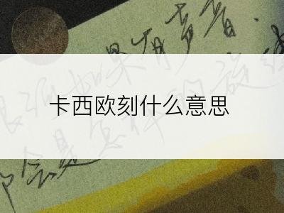 卡西欧刻什么意思