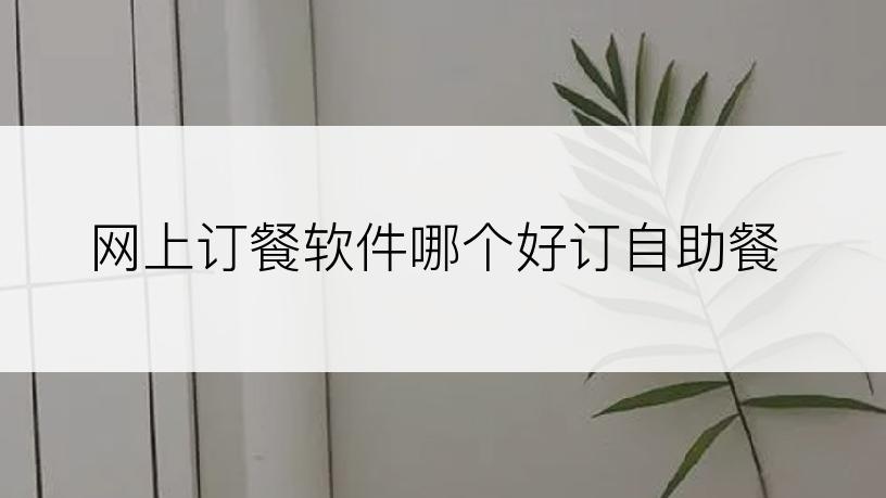 网上订餐软件哪个好订自助餐