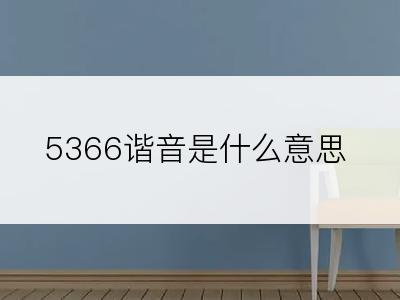 5366谐音是什么意思